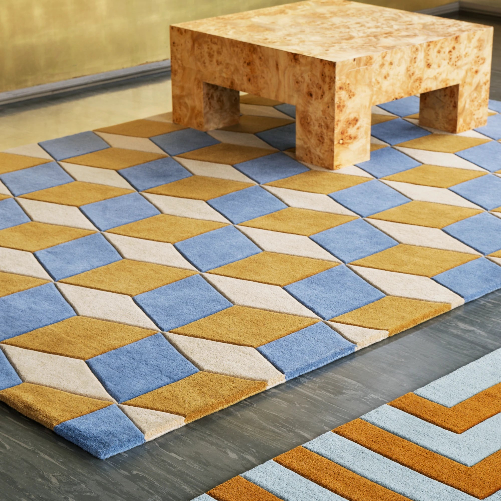 Illusion Wool Rug - Blue Sandstone