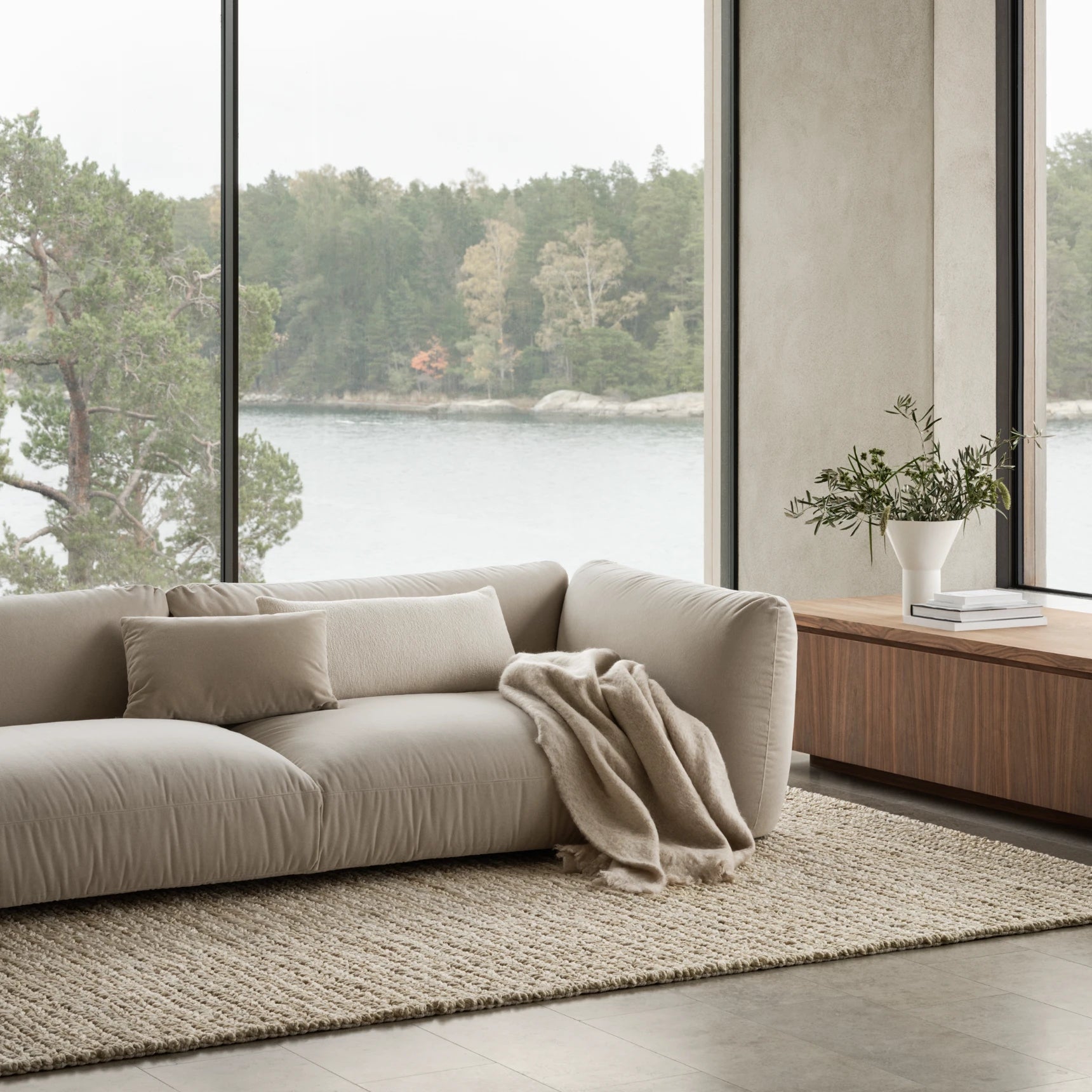 Lotta Agaton 2-Seater Sofa in elegant linen fabric, perfect for contemporary living spaces