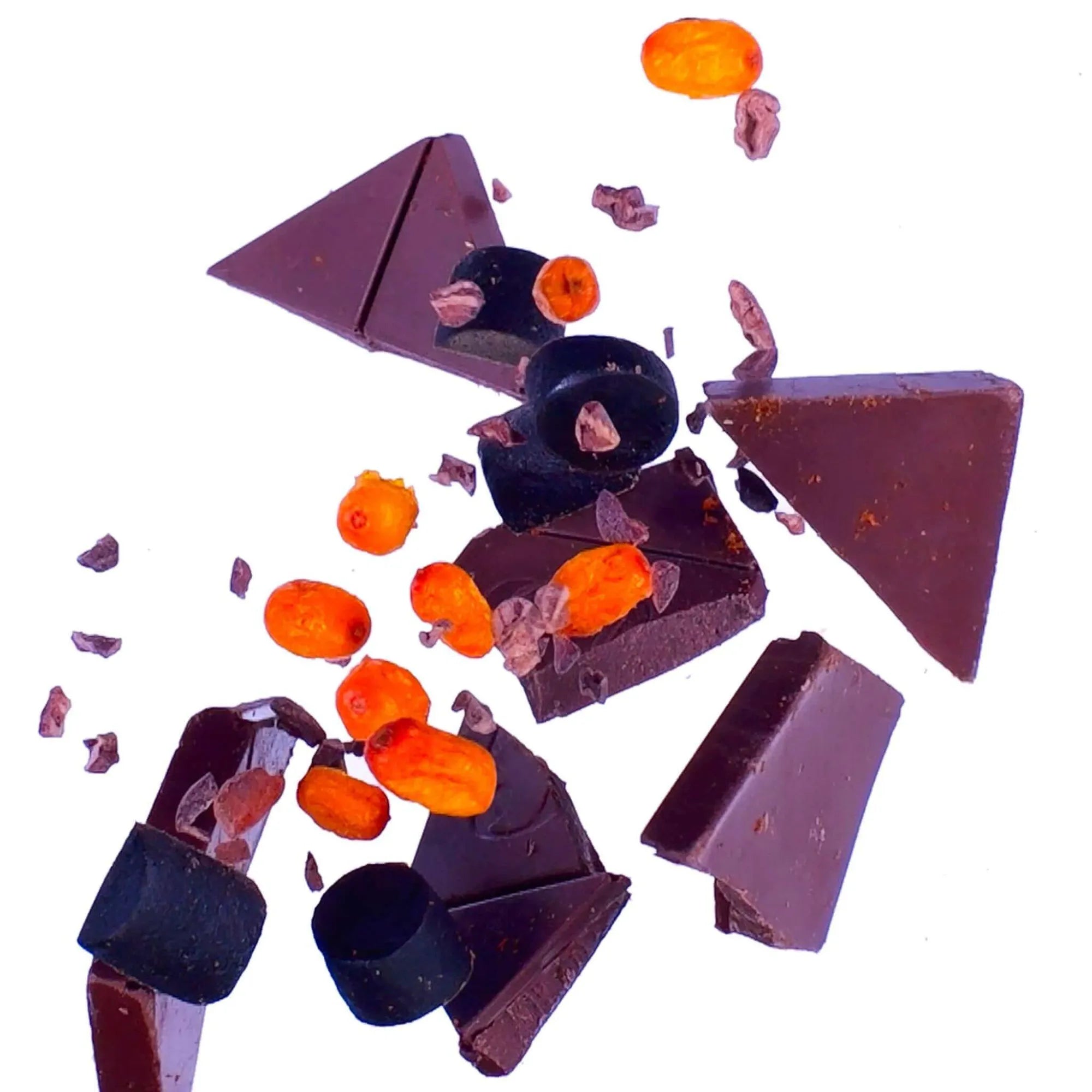  Handcrafted Licorice & Sea Buckthorn Chocolate 53% with a blend of licorice, sea buckthorn, and 53% cocoa, perfect for a luxurious treat