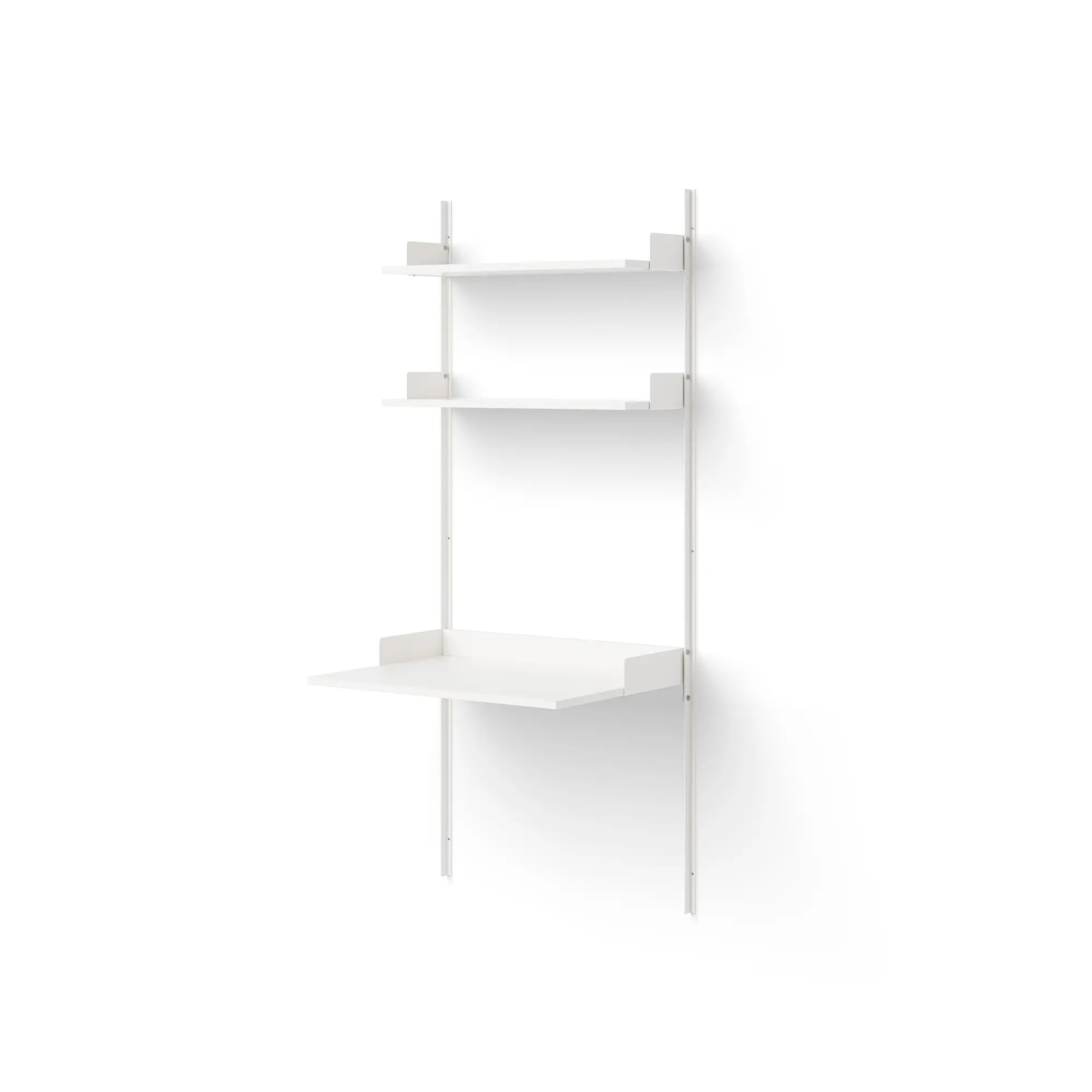  Minimalist study shelf with open shelving and black metal frame