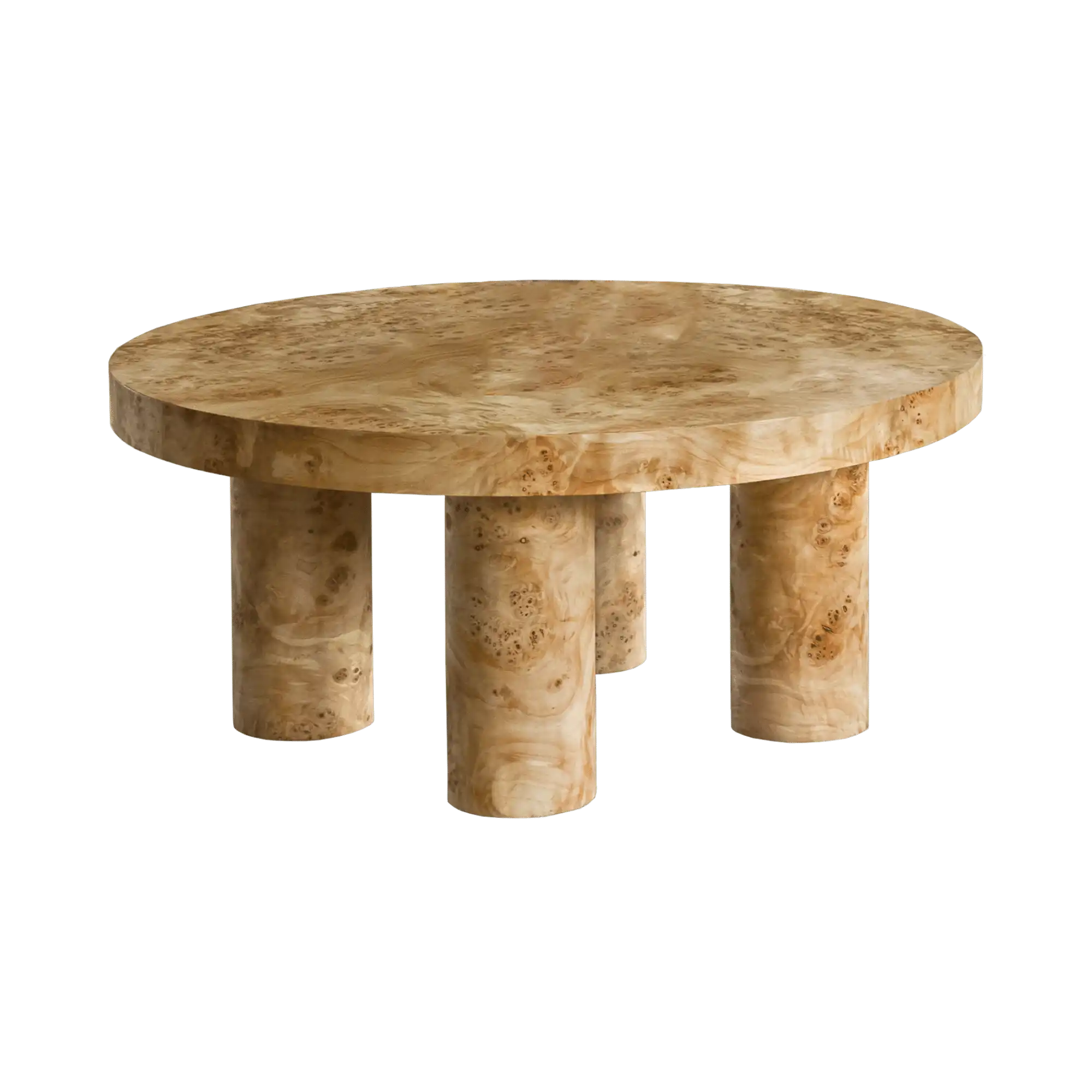 Round Burlwood Coffee Table - THAT COOL LIVING
