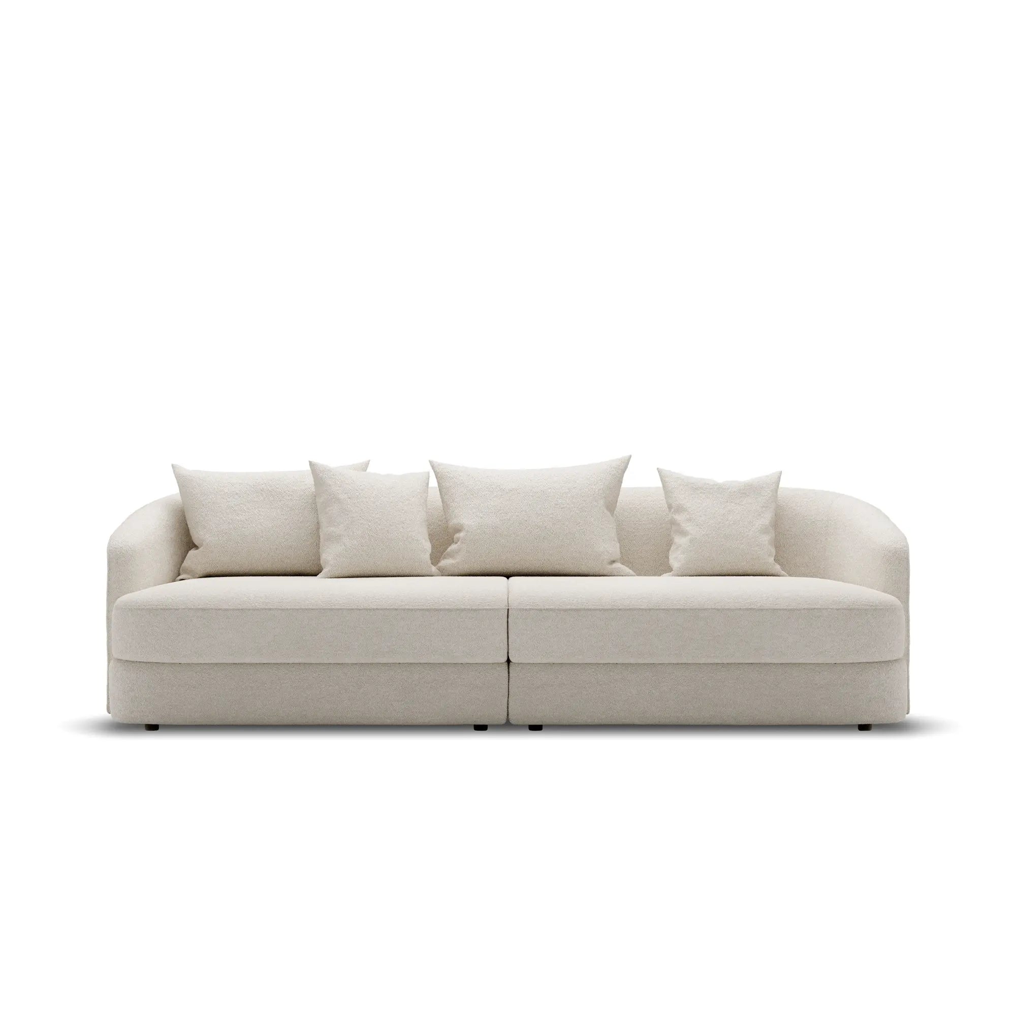 Covent Residential Sofa in gray fabric with tufted back and wooden legs