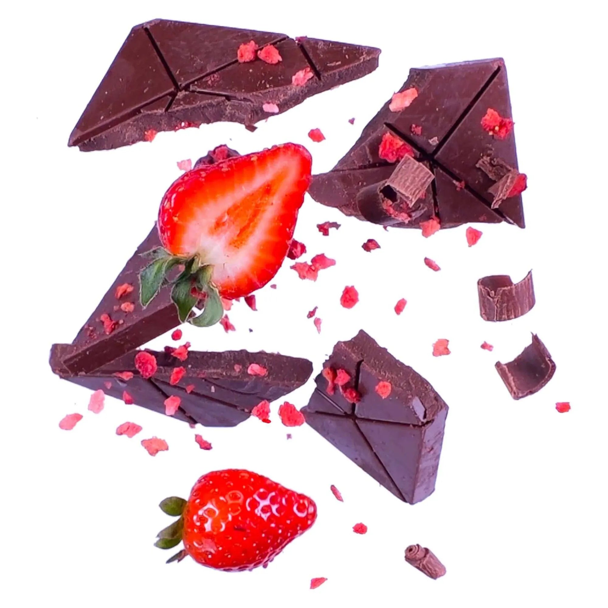 Delicious strawberry chocolate with a 49% cacao content, perfect for indulgent treats