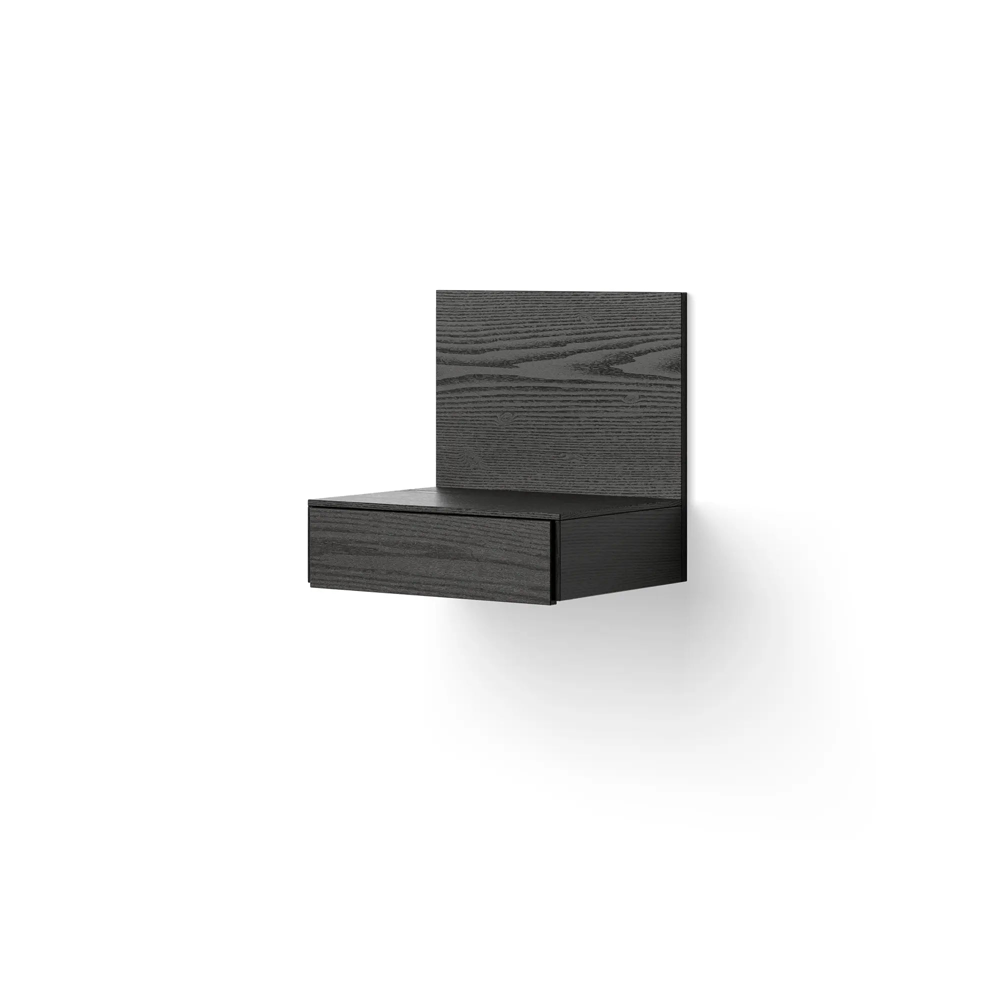 Contemporary Tana Wall Mounted Nightstand in black with minimalist style and ample storage