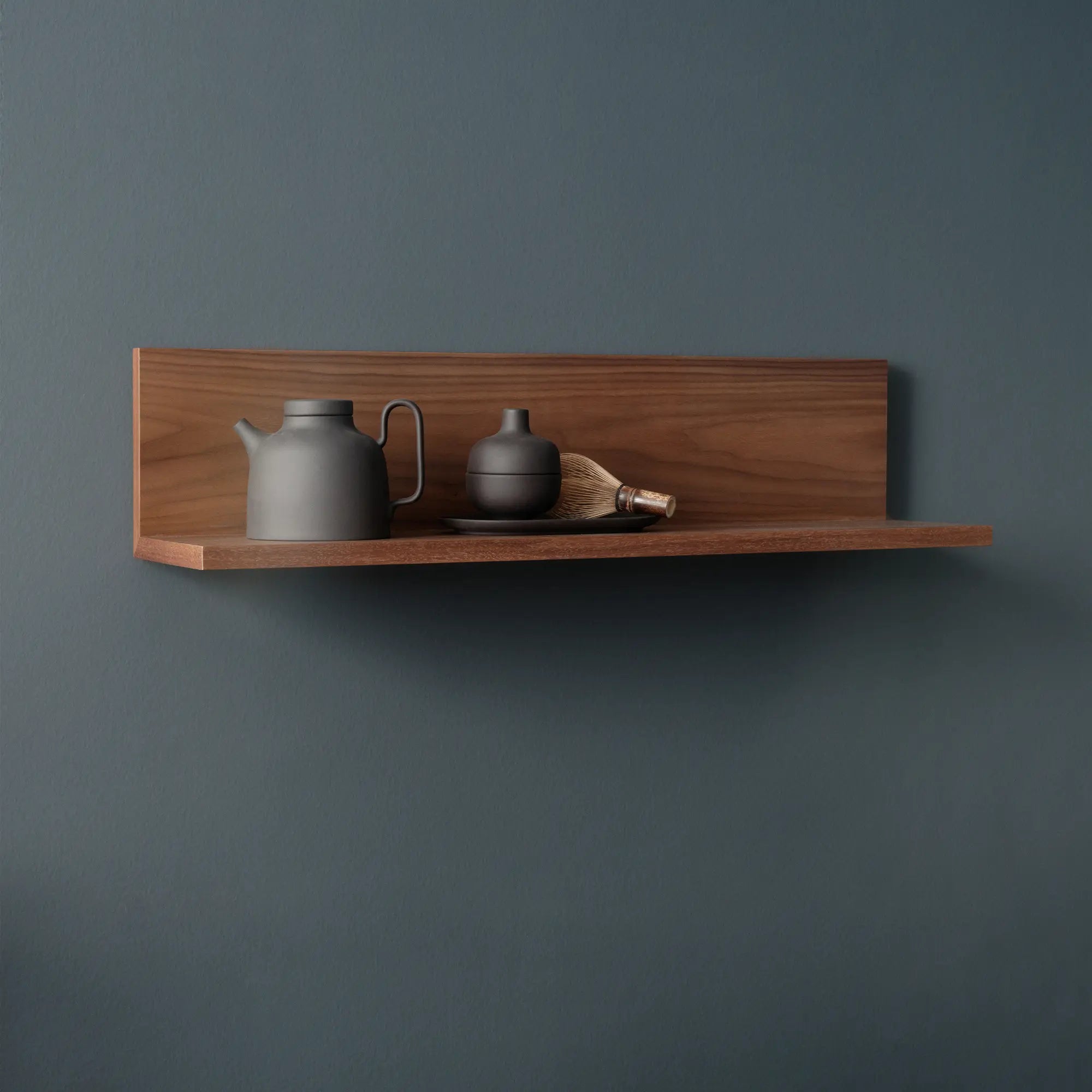 Modern Tana Wall Shelf in black color with sturdy metal frame