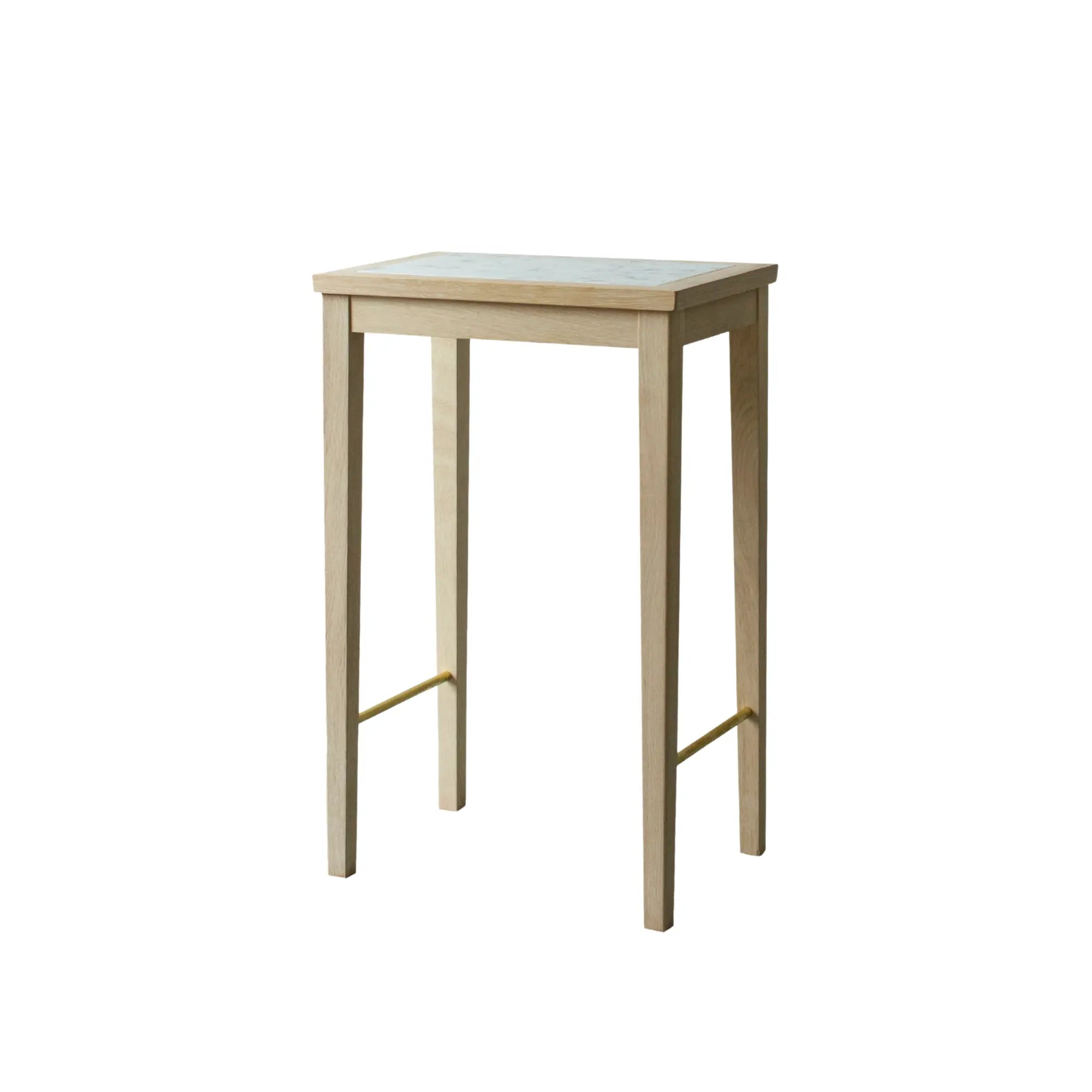 No 1 Side Table with Walnut Finish and Metal Legs