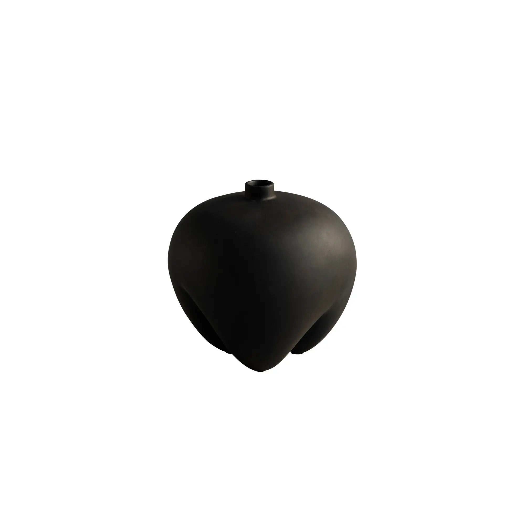 Sumo Vase - Petit in matte black finish with textured surface