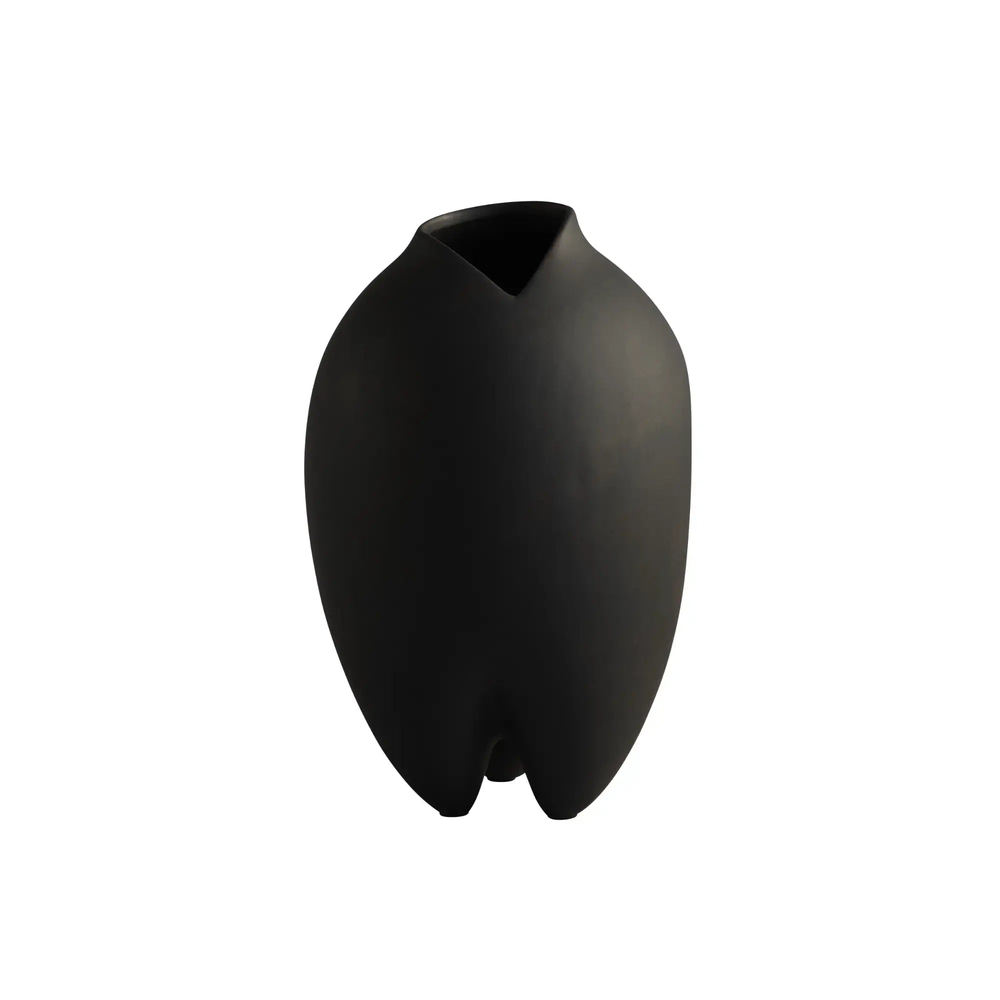 Sumo Vase - Slim in matte black finish with textured surface