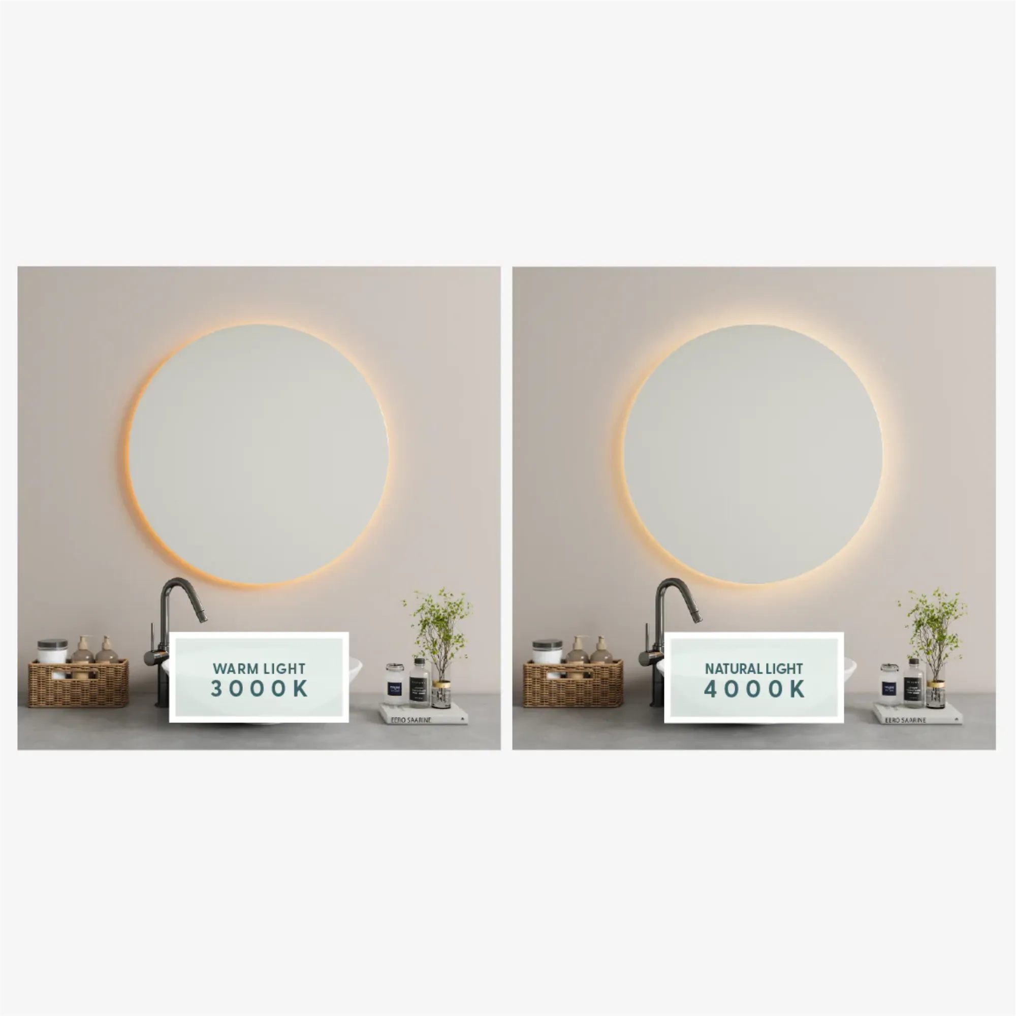 Round Mirror with Lights