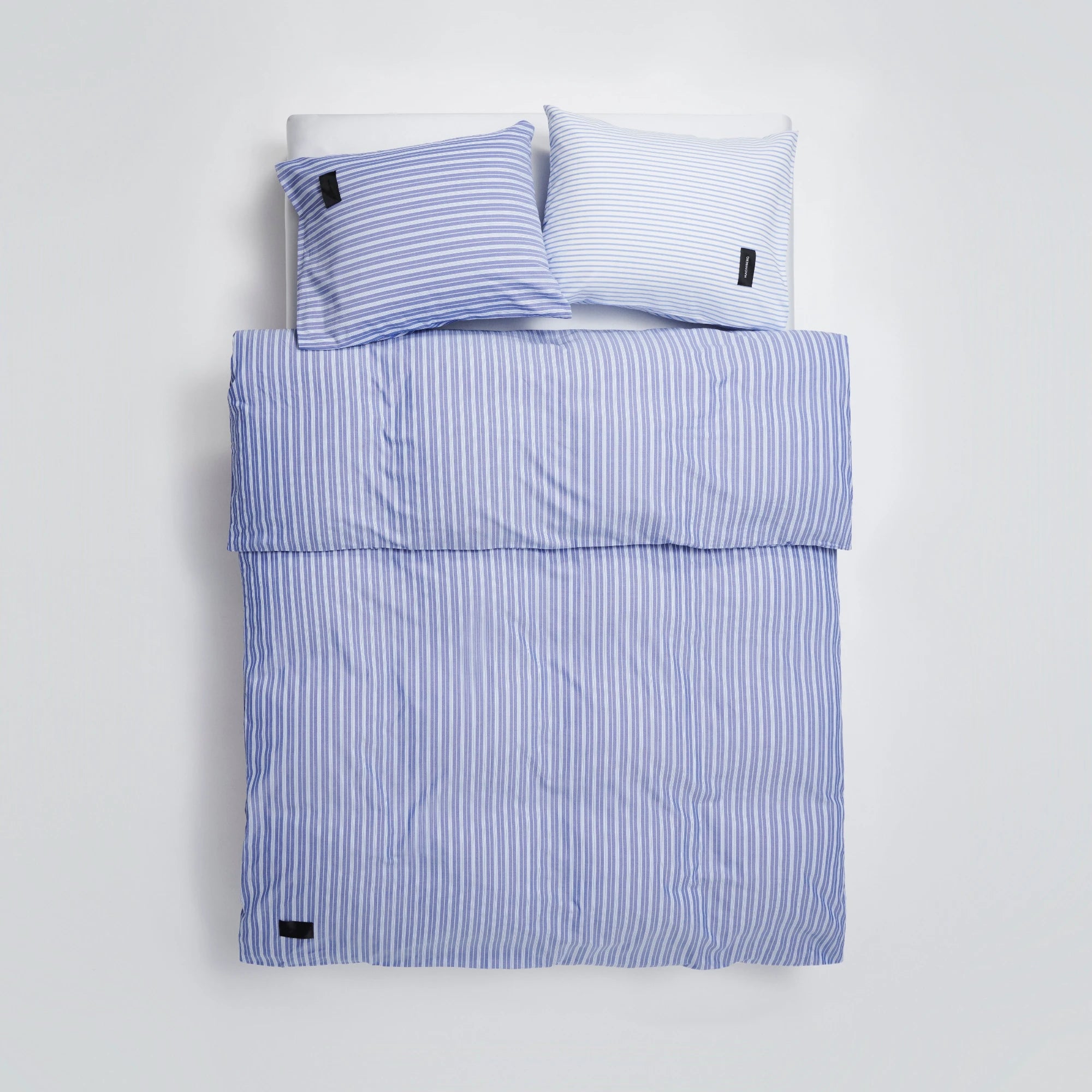 Wall Street Duvet Cover - Stripe Medium Blue Oxford