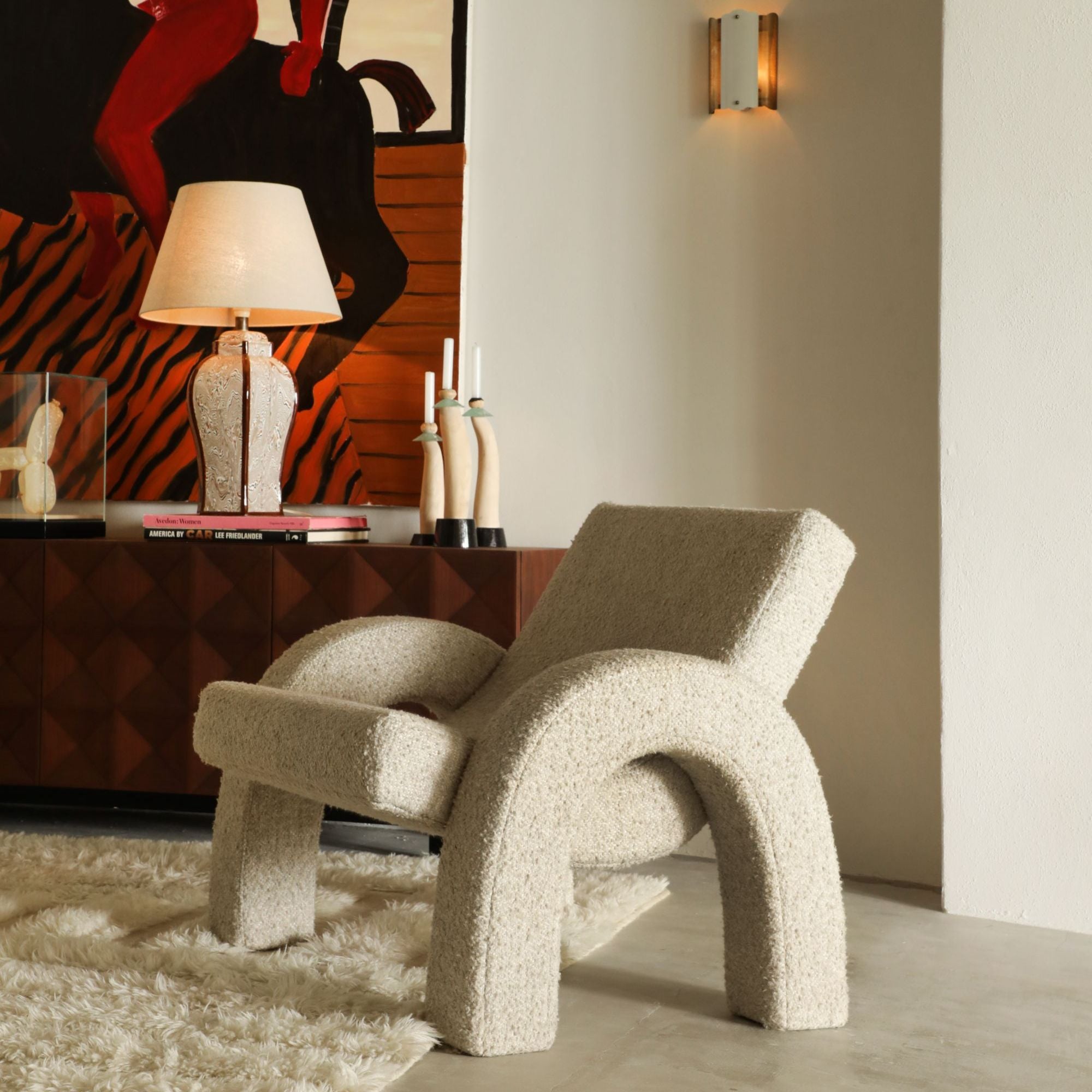 Arco Lounge Chair Boucle White - Timeless Armchair - Dusty Deco - THAT COOL LIVING