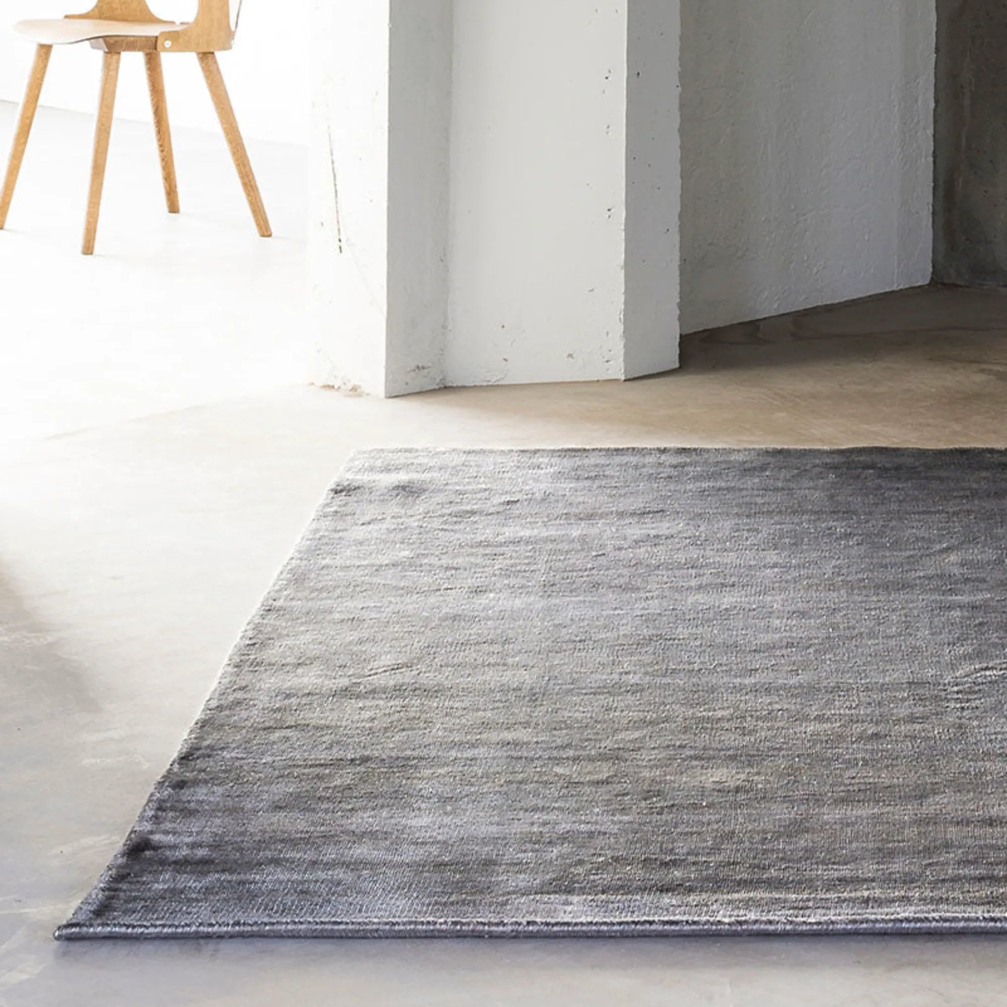 Bamboo rug with natural texture and earthy tones