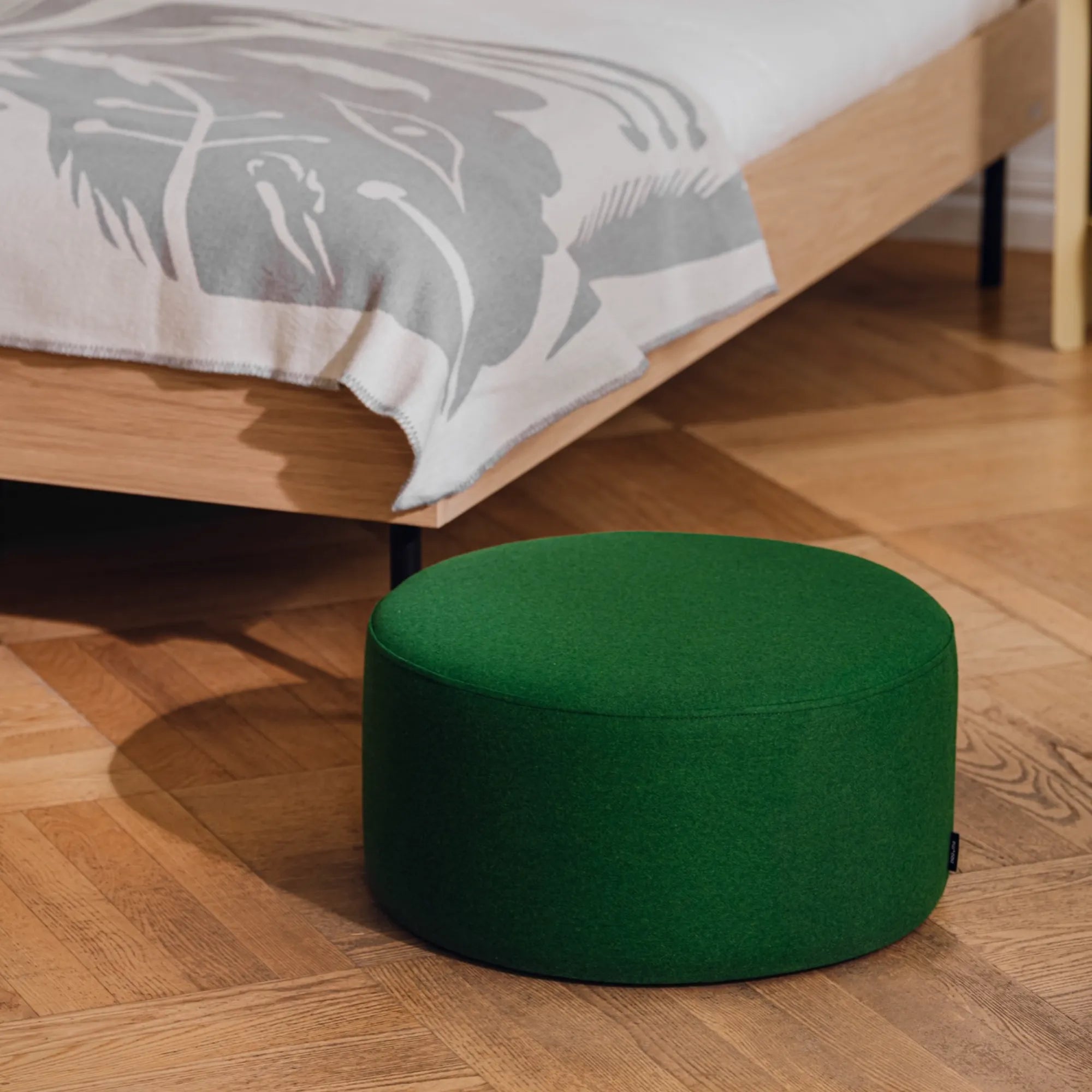 Folk Pouf - Low with a relaxed and inviting look, perfect for lounging