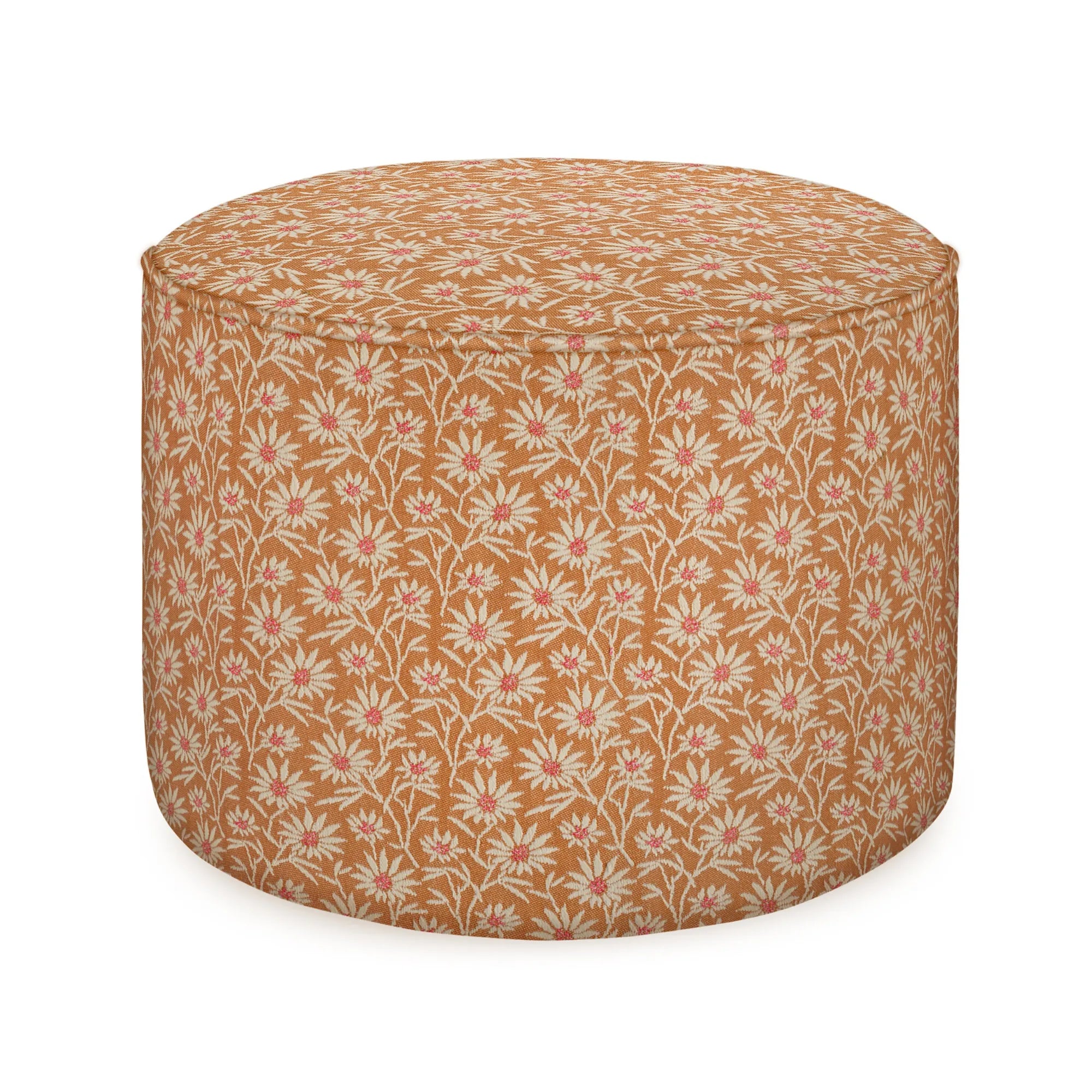 Versatile Mako Pouf in taupe, doubles as a side table or extra seating