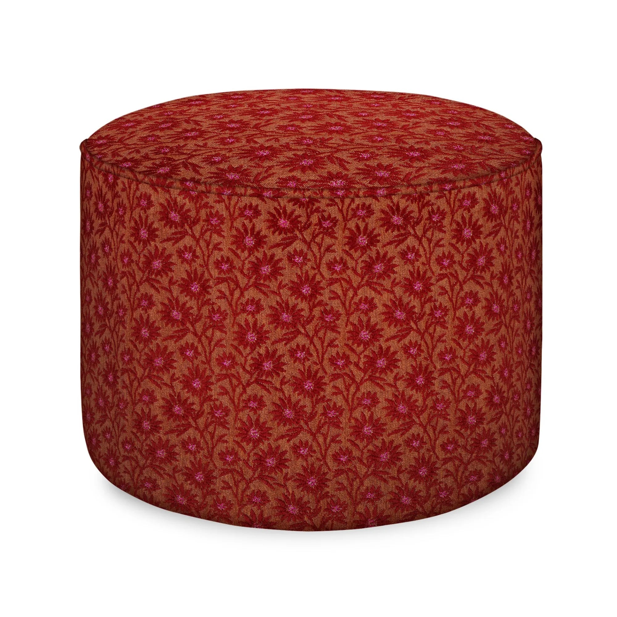 Unique Mako Pouf in multi-color pattern, adds visual interest to any room