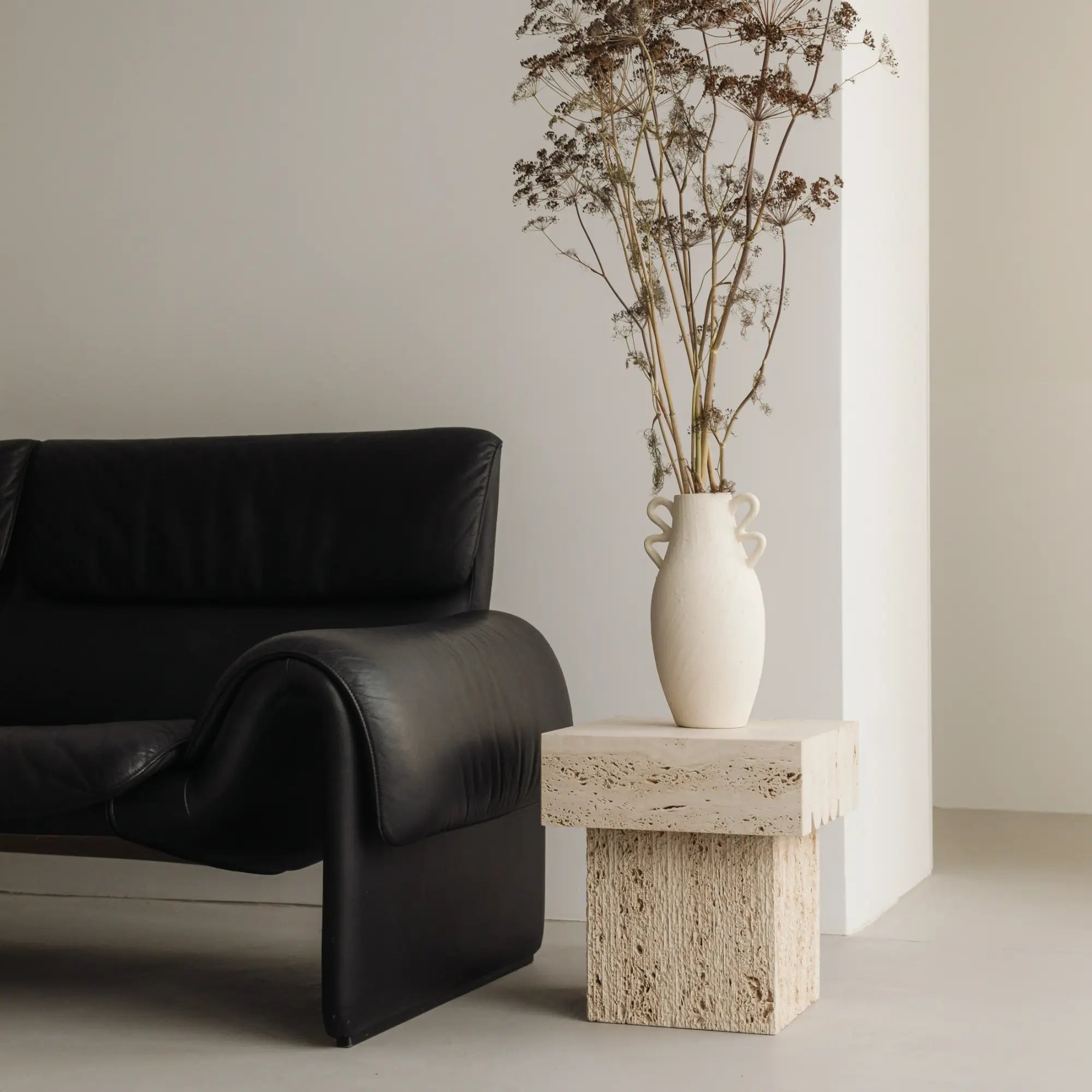 Sophisticated Oro Side Table with black glass top and gold accents