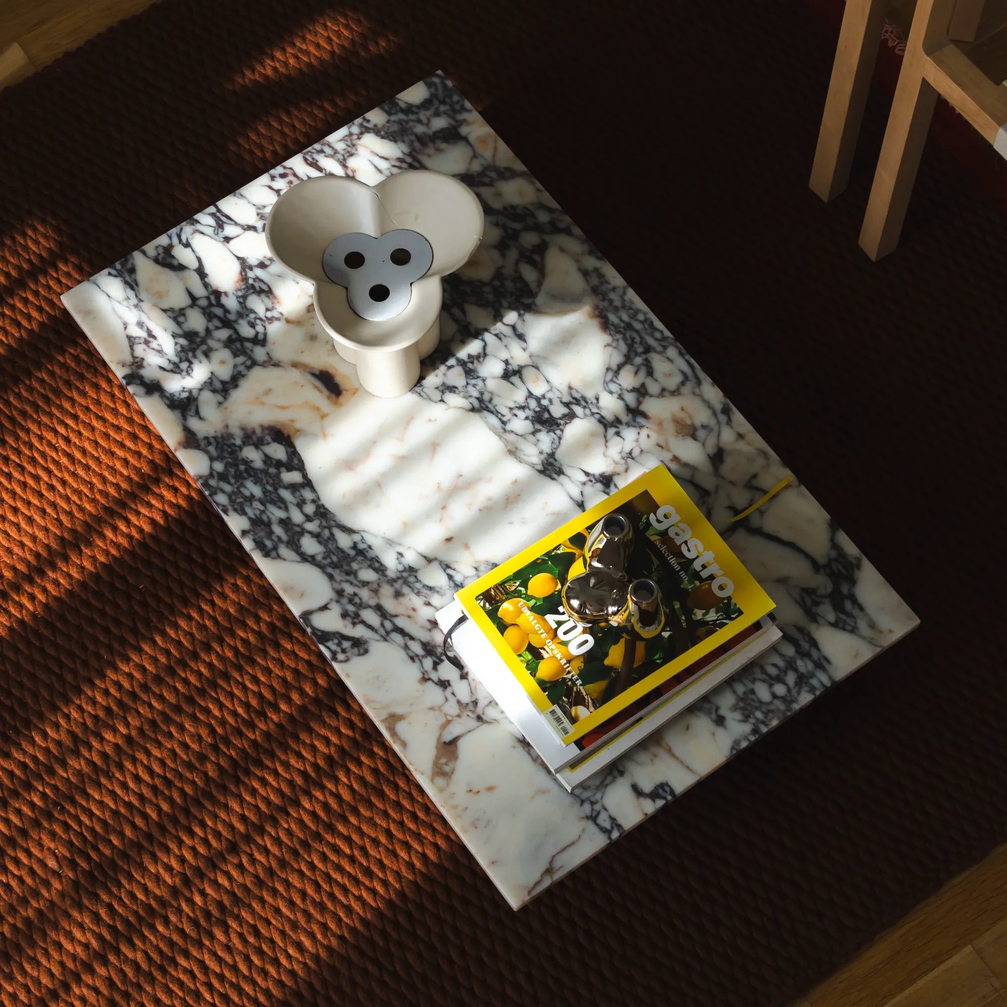 Contemporary Coffee Table with Tempered Glass Top and Geometric Base